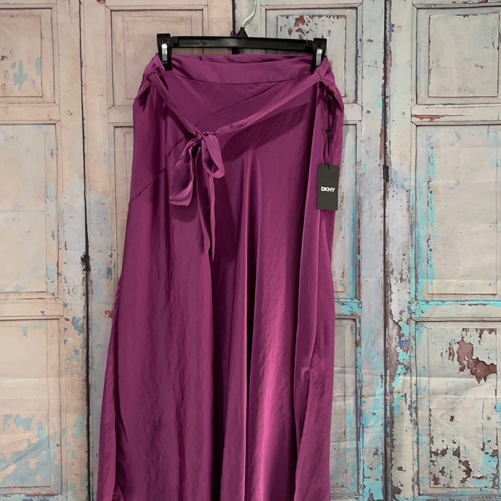 DKNY asymmetrical purple silk skirt, size 8